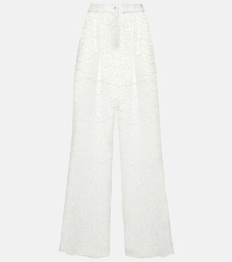 Pantalon ample à taille haute en dentelle | Dolce&Gabbana
