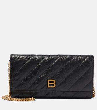 Crush quilted leather wallet on chain  | Balenciaga
