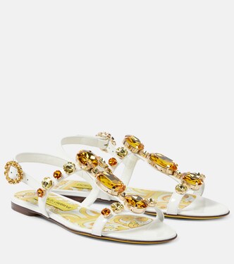 Majolica embellished patent leather sandals | Dolce&Gabbana