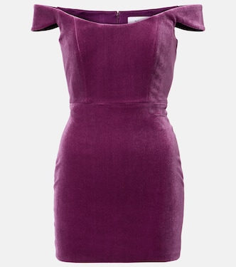 Robe en velours à encolure bardot | Alex Perry