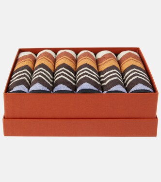 Giacomo Zigzag set of 6 cotton terry face towels | Missoni