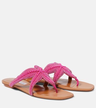 Reef Star embellished leather sandals | Aquazzura