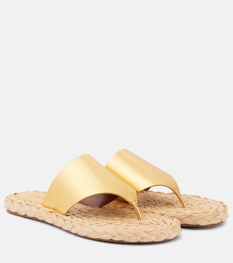 Amalfi metallic leather thong sandals   | Paris Texas