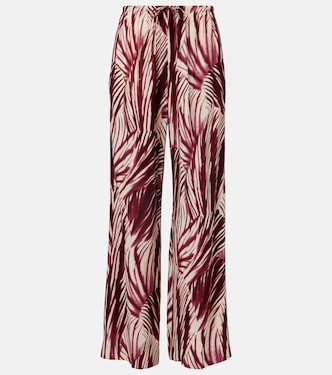 Printed crêpe wide-leg pants | Dries Van Noten