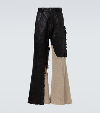 Joris coated distressed wide-leg jeans | Rick Owens