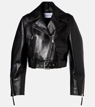 Cocoon cropped leather biker jacket | Givenchy