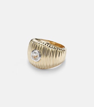 Berlingot Maxi 9kt gold ring with topaz | Yvonne Léon