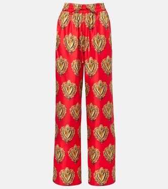 Printed high-rise silk palazzo pants | Dolce&Gabbana