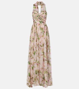 Floral silk chiffon gown | Monique Lhuillier