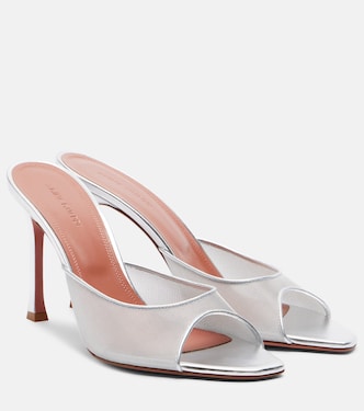 Alexa leather-trimmed mesh mules | Amina Muaddi