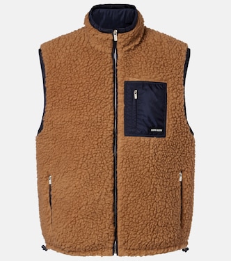 Wool-blend teddy down vest | Miu Miu