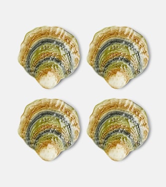 Oyster & Scallops set of 4 ceramic charger plates | Bordallo Pinheiro