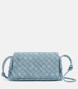 Notturno Intrecciato suede crossbody bag | Bottega Veneta