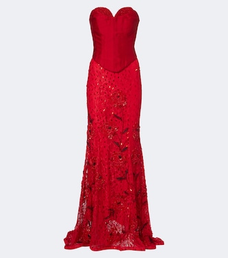 Abito lungo bustier in pizzo | Là Fuori