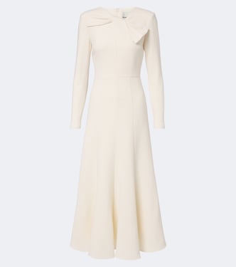 Bow-detail wool crêpe cocktail dress | Roland Mouret