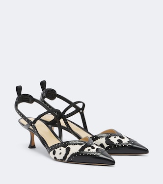 Slingback-Pumps Colibrì aus Leder mit Kalbshaar | Fendi