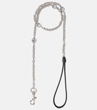 Chain and leather dog leash | Miu Miu
