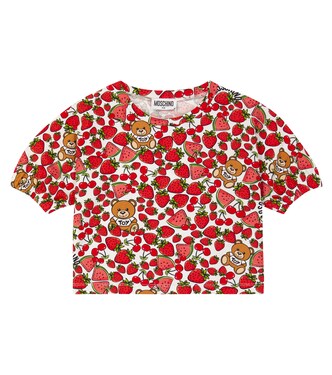 Printed cotton-blend crop top | Moschino Kids