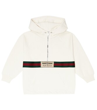 Web cotton jersey hoodie | Gucci Kids