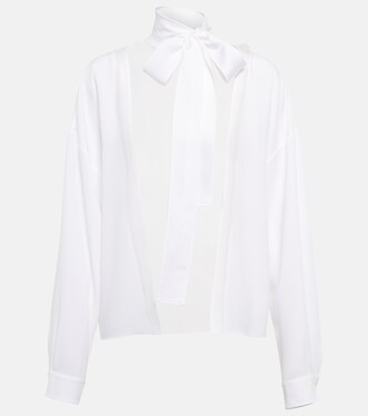 Sablé tie-neck blouse | Miu Miu