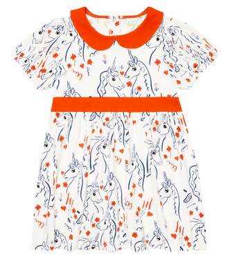 Unicorn printed cotton dress | Mini Rodini
