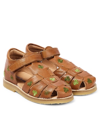 Embroidered leather sandals | Petit Nord