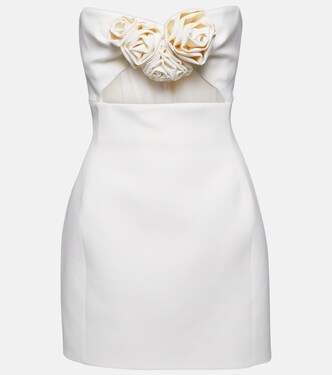Floral-appliqué wool bustier dress | Magda Butrym