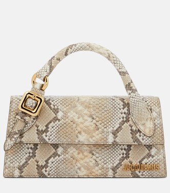 Le Chiquito Long snake-effect leather shoulder bag | Jacquemus