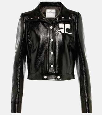Reedition cropped vinyl jacket | Courrèges