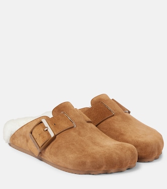 Slippers Sunday aus Veloursleder mit Shearling | Balenciaga