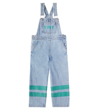 Stripes logo denim overalls | Tinycottons