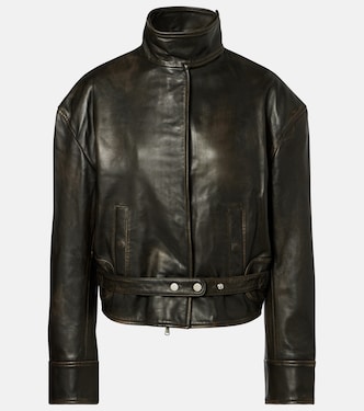 Burnished Eddie leather bomber jacket | Christopher Esber