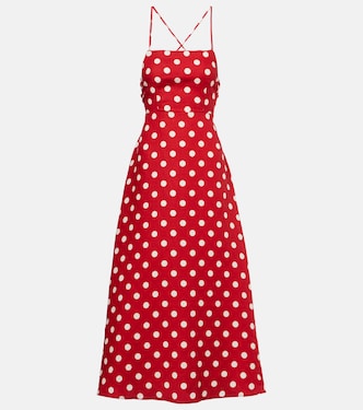 Robe midi Lori en lin à pois | Posse