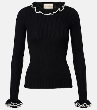 Ruffled virgin wool sweater | Valentino