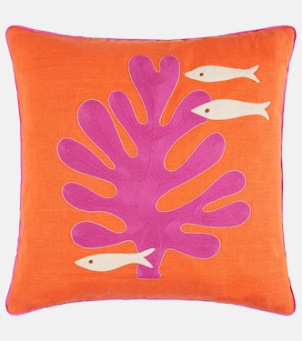 Playa Coral linen cushion | Jonathan Adler