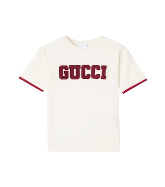 Embroidered logo cotton jersey T-shirt | Gucci Kids