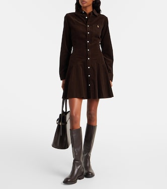 Cotton corduroy shirt dress in brown - Polo Ralph Lauren | Mytheresa