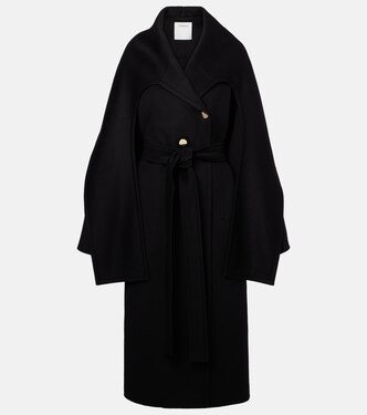 Baldo scarf-detail virgin wool coat | Sportmax