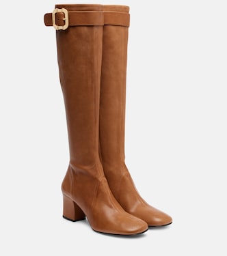 Leather knee-high boots | Miu Miu