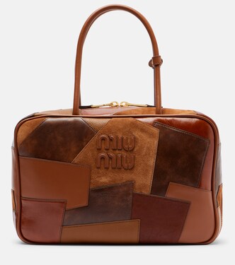 Patchwork leather tote bag | Miu Miu
