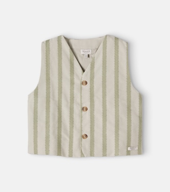 Shortan striped cotton vest | Donsje