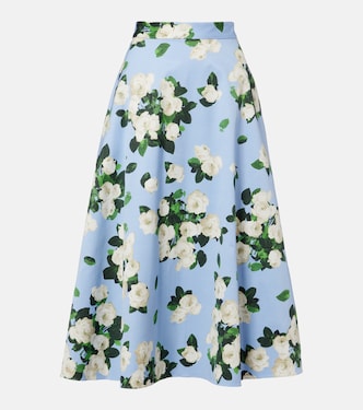 Floral faille midi skirt | Carolina Herrera