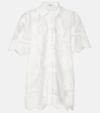 Besticktes Hemd aus Mesh | Erdem