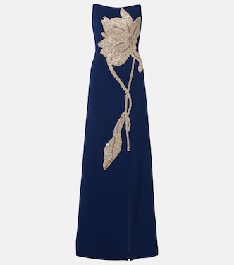 Fara crystal-embellished crêpe gown | Costarellos