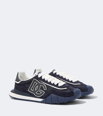DG suede-trimmed canvas sneakers | Dolce&Gabbana