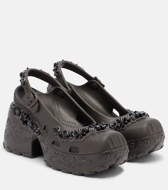 x Crocs embellished slingback pumps | Simone Rocha