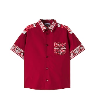 Majolica cotton-blend poplin shirt | Dolce&Gabbana Kids
