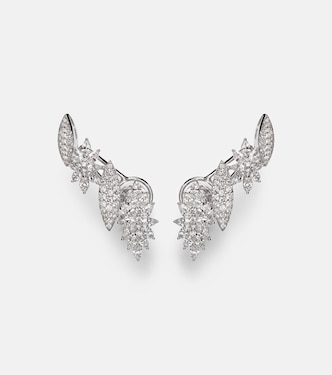 Pendientes Y-Couture de oro blanco de 18 ct con diamantes | Yeprem