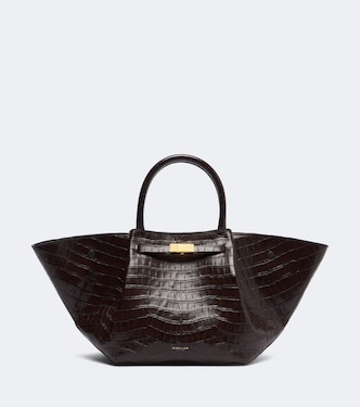 New York Midi croc-effect leather top-handle bag | DeMellier