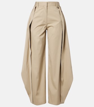 Cotton and silk gabardine wide-leg pants | Loewe